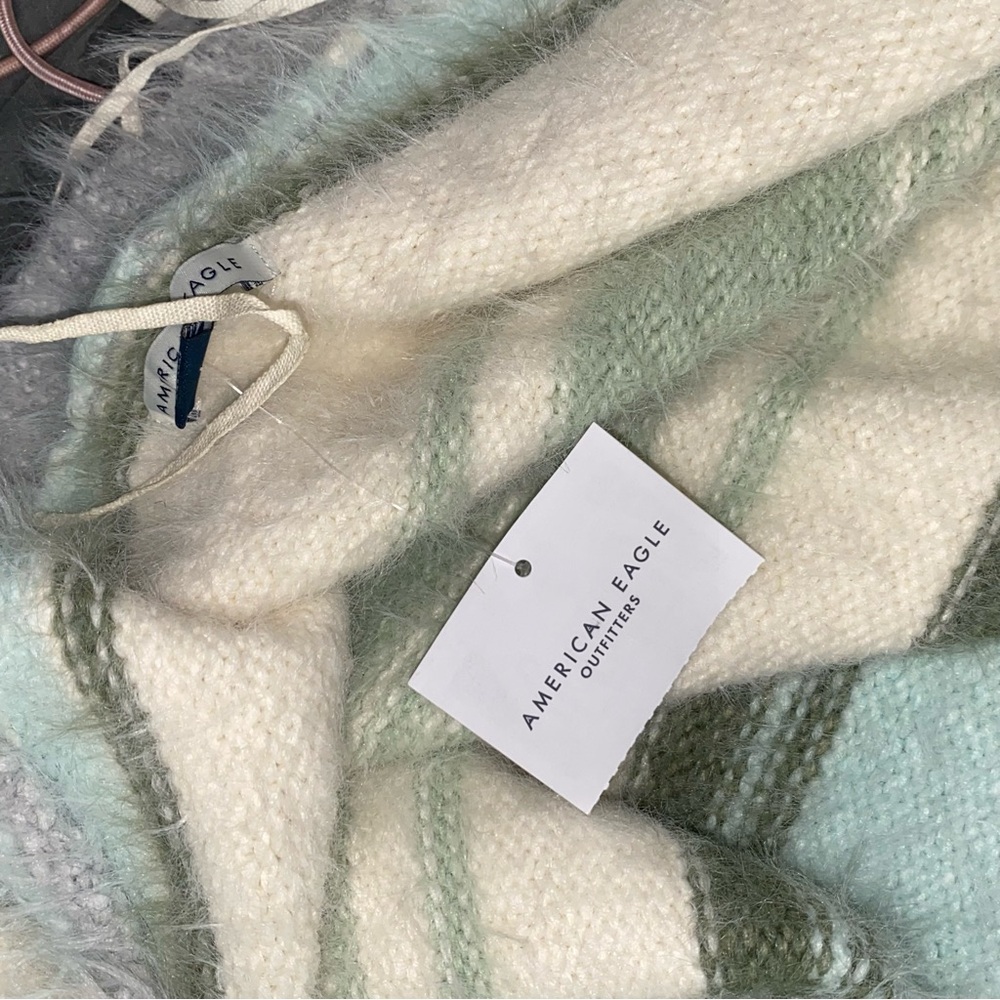 American Eagle Outfitters Fuzzy Stripped Cardigan - Picture 10 of 10